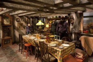 The set of the Weasleys' kitchen used in the Harry Potter films