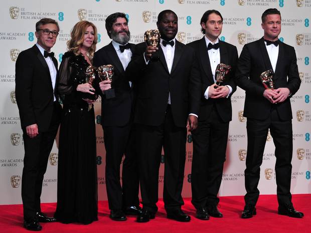 Pictured are the winners for this years BAFTA awards for the film, 12 Years a Slave
