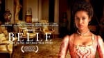 Image shows lead character, Belle in the upcoming movie of the same name. The character is wearing an upper class corset in a mansion.