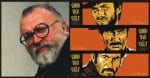 Sergio Leone and a poster for The Good, The Bad and The Ugly.