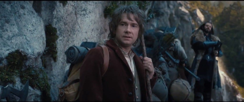Bilbo stood on a mountain path.